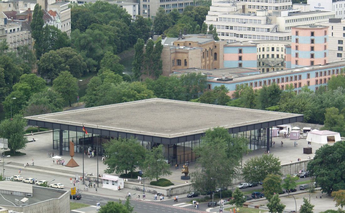 Neue Nationalgalerie, Nowa Galeria Narodowa w Berlinie projektu Miesa van der Rohe