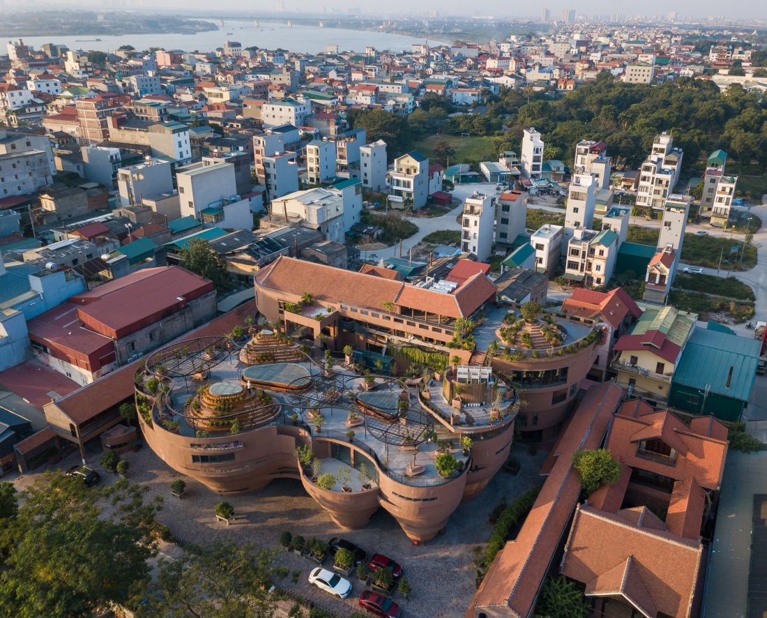 Centrum Ceramiki w Bat Trang - widok z lotu ptaka