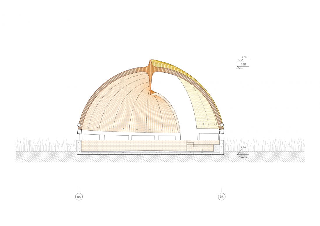 Twisted Brick Shell Concept Library - przekrój
