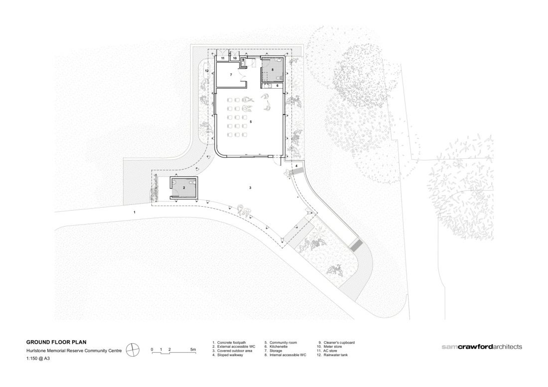 Dom Kultury Hurlstone Memorial Reserve - rzut poziomy