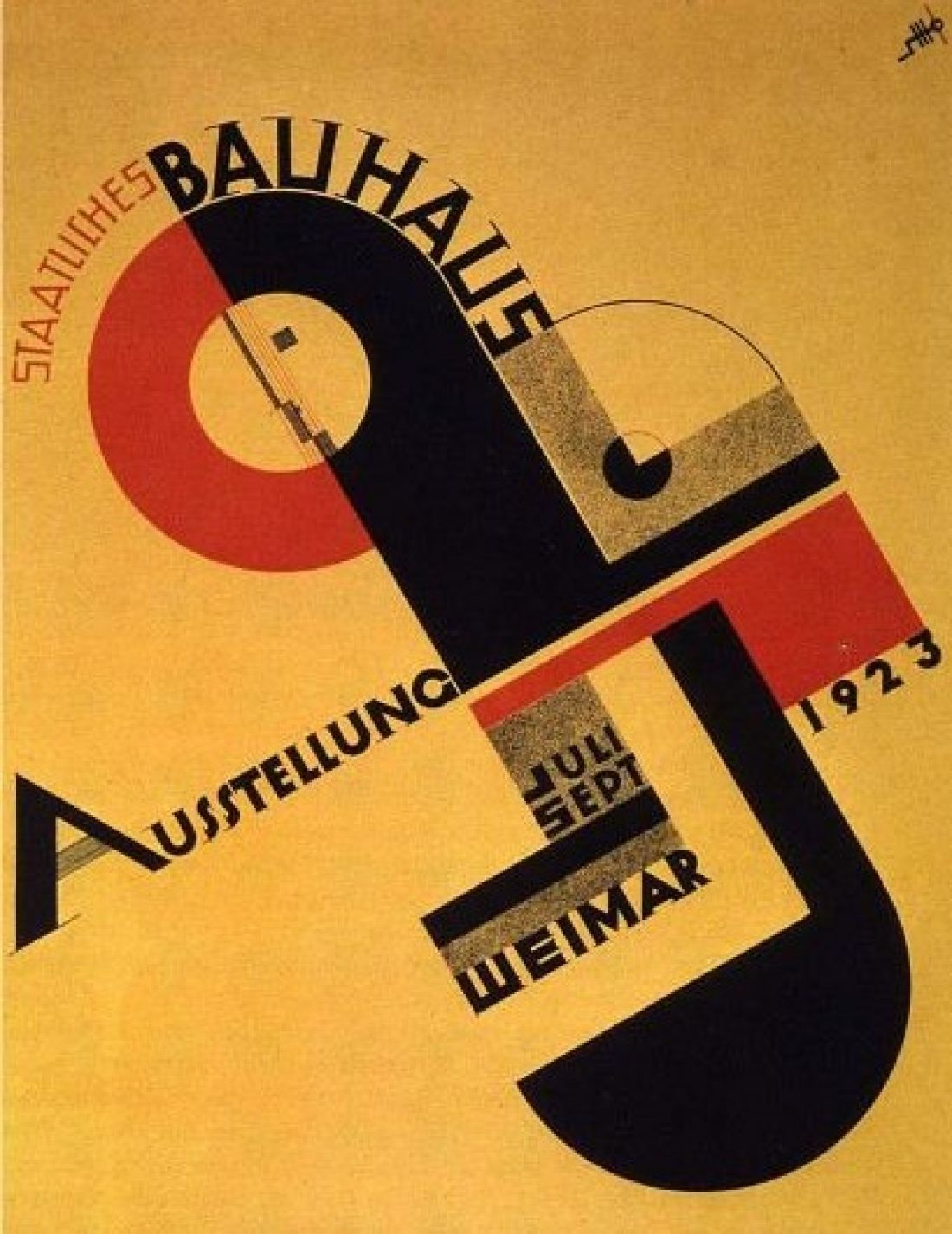 plakat wystawy
Bauhausaustellung (1923), autor: Joost Schmidt