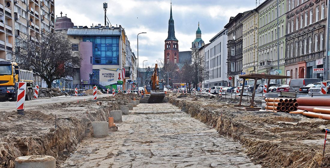 wytyczanie nowej szerokości i przebiegu układu sieci komunikacyjnej