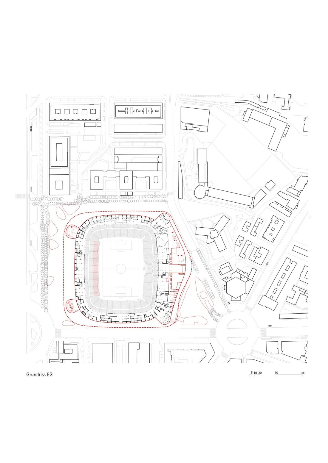 Stadion Santiago Bernabéu - rzut 