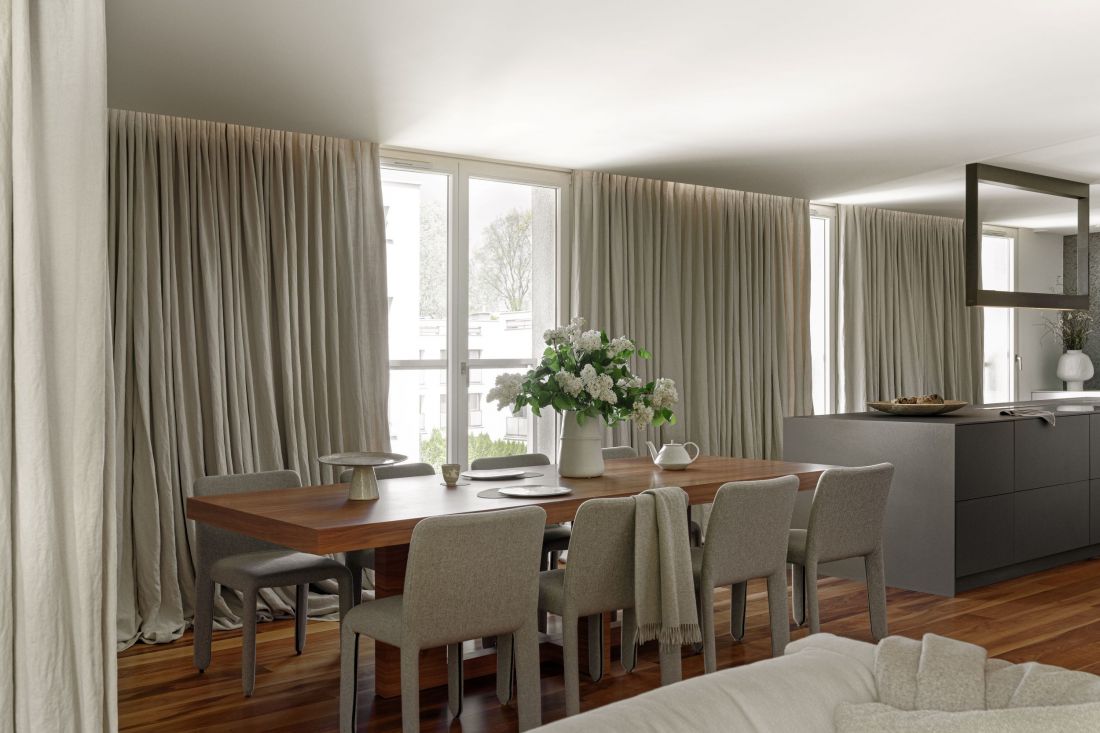 Apartament powstał z połączenia czterech mieszkań