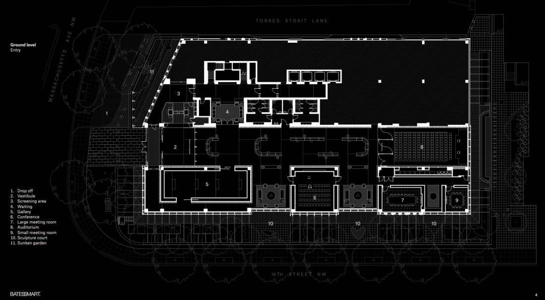 Ambasada Australii w Waszyngtonie - plan parteru