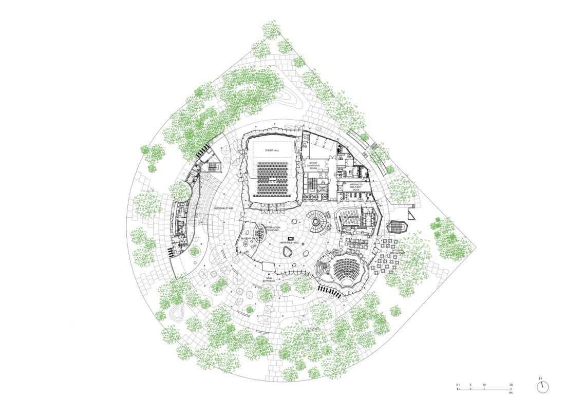 Dom Muzyki Węgierskiej w Budapeszcie - plan parteru