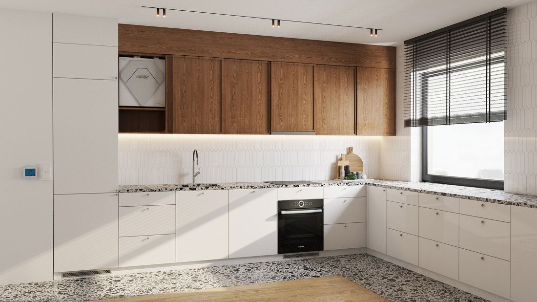 Rekuperator MISTRAL CITY schowany w typowej szafce kuchennej lub w każdej innej szafce wiszącej