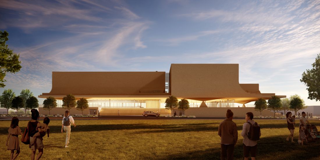 The Center for Collaborative Arts & Technology (CCAT) w Albuquerque (Nowy Meksyk) - wizualizacja elewacji północnej 