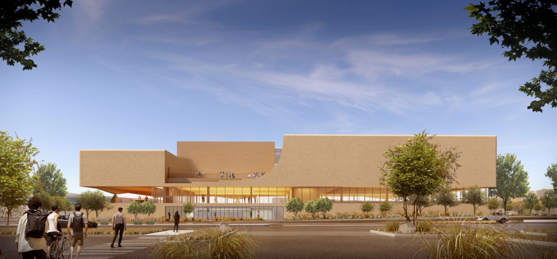 The Center for Collaborative Arts & Technology (CCAT) w Albuquerque (Nowy Meksyk) — wizualizacja elewacji południowej 
