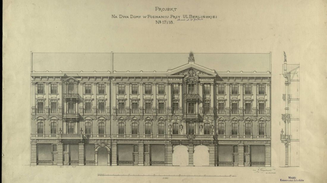 kamienica Gorgolewskiego przed Teatrem Polskim w Poznaniu (1892), projekt