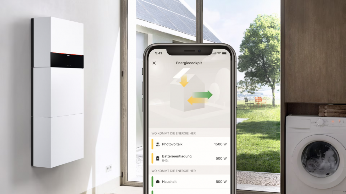Aplikacja ViCare pozwala śledzić wszystkie przepływy energii w domu. Analiza pokazuje aktualne i przeszłe poziomy samowystarczalności i zużycia energii, umożliwiając jej jeszcze oszczędniejsze wykorzystanie.