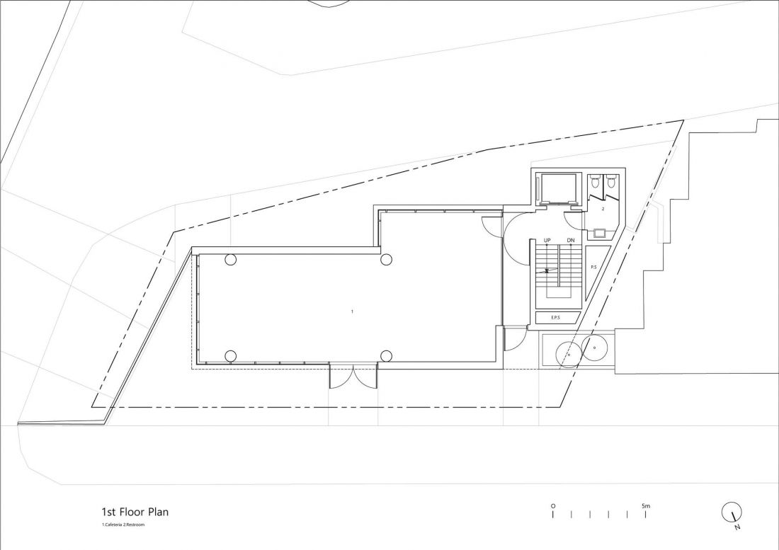 Budynek Urban Lining w dzielnicy Gangdong - rzut pierwszego piętra