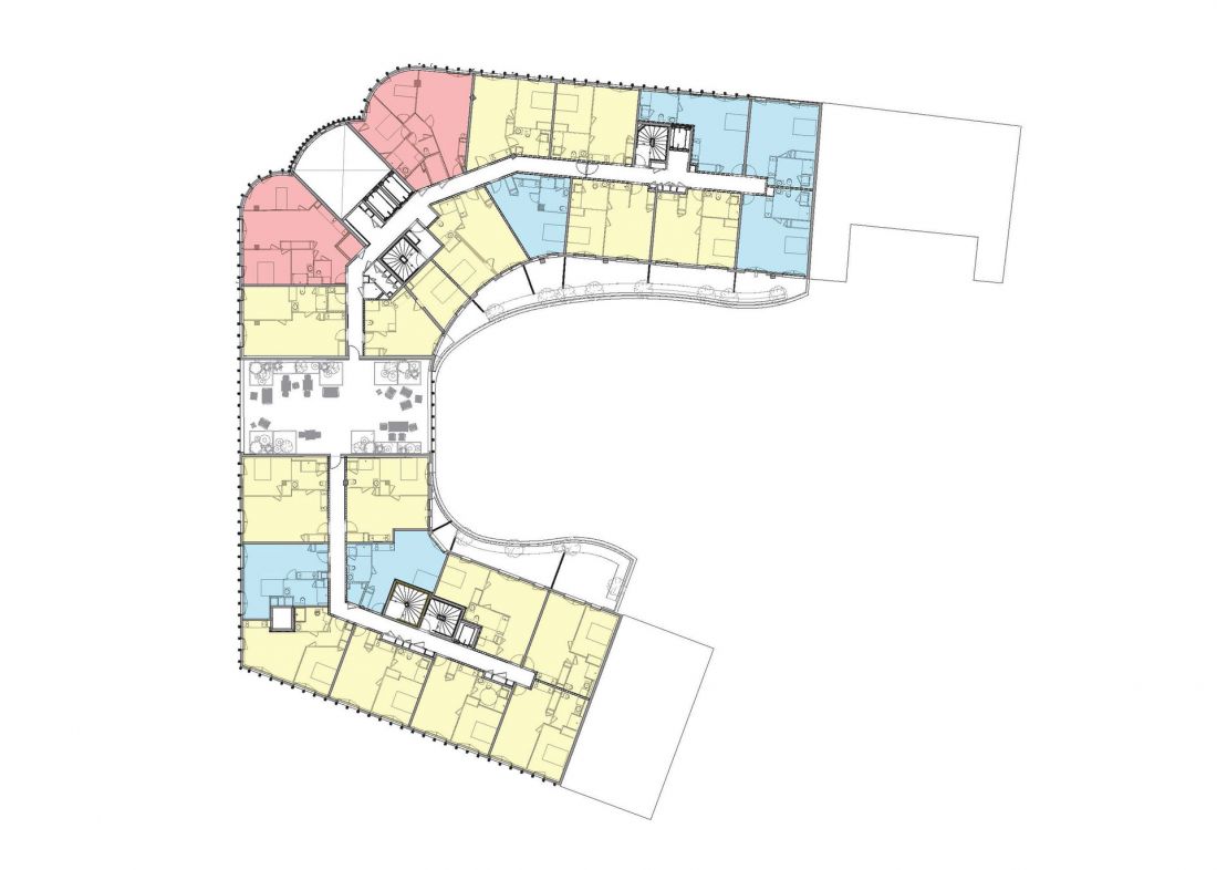 Apartamentowiec Arborescence w Angers, we Francji - rzut pierwszego piętra
