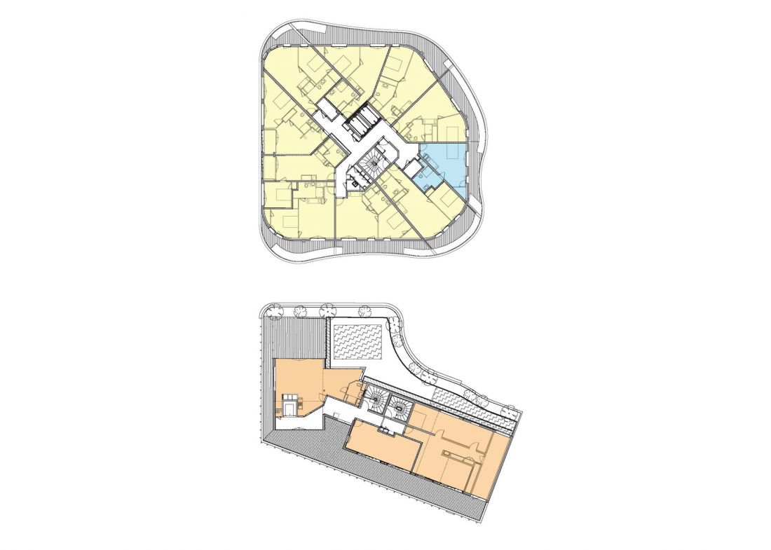 Apartamentowiec Arborescence w Angers, we Francji - rzut piątego piętra