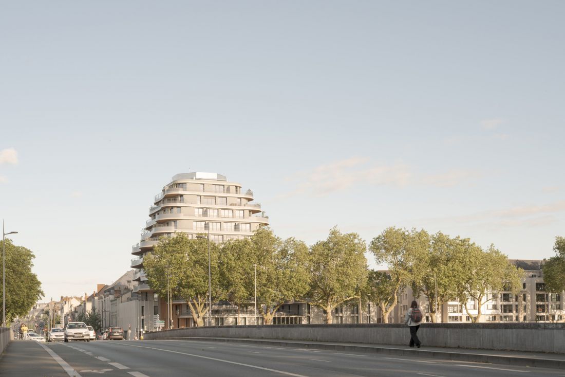 Apartamentowiec Arborescence w Angers, we Francji - widok z ulicy