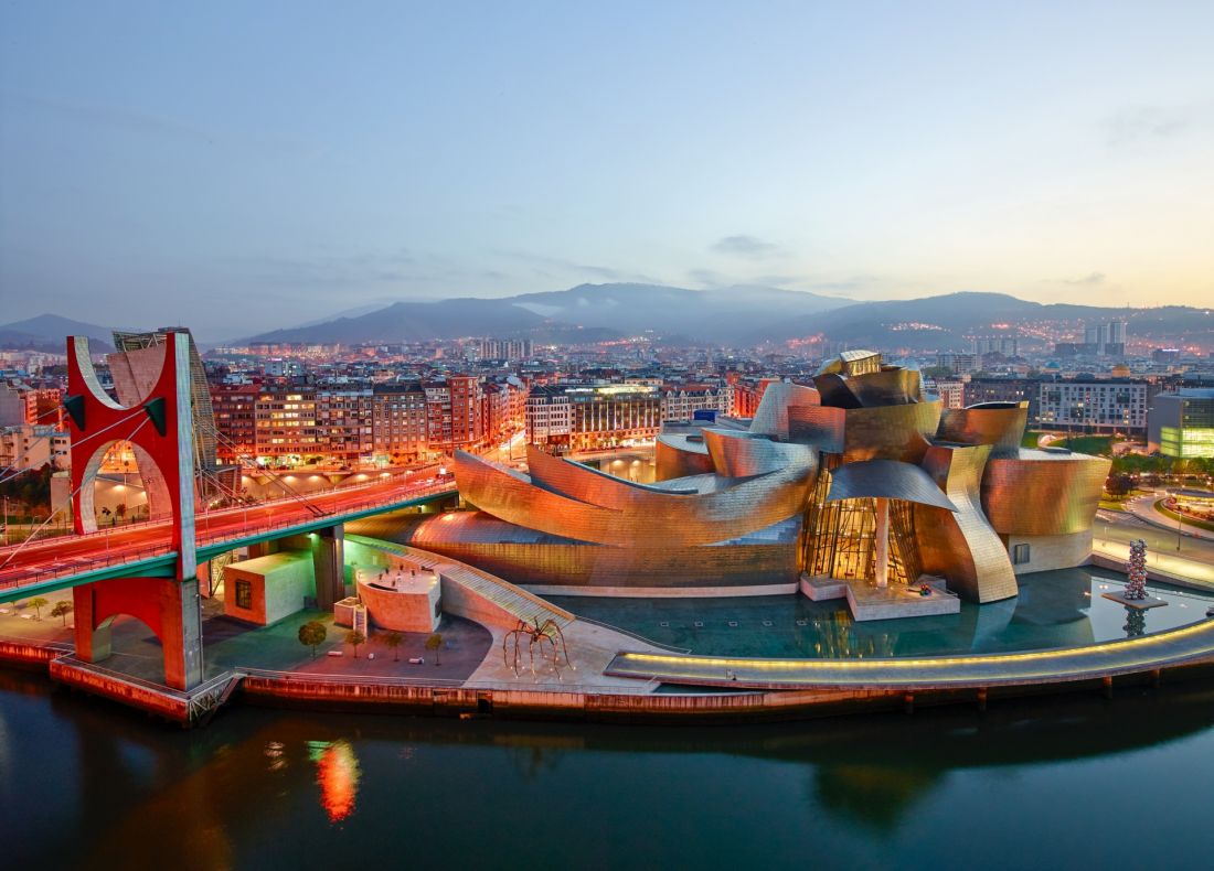 Muzeum Guggenheima w Bilbao - widok z lotu ptaka