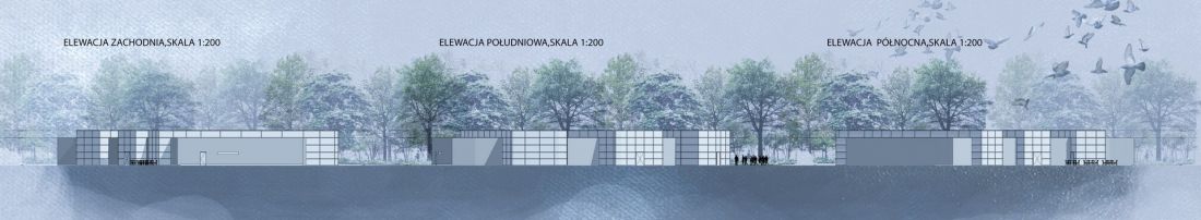 elewacja północna, elewacja zachodnia, elewacja południowa