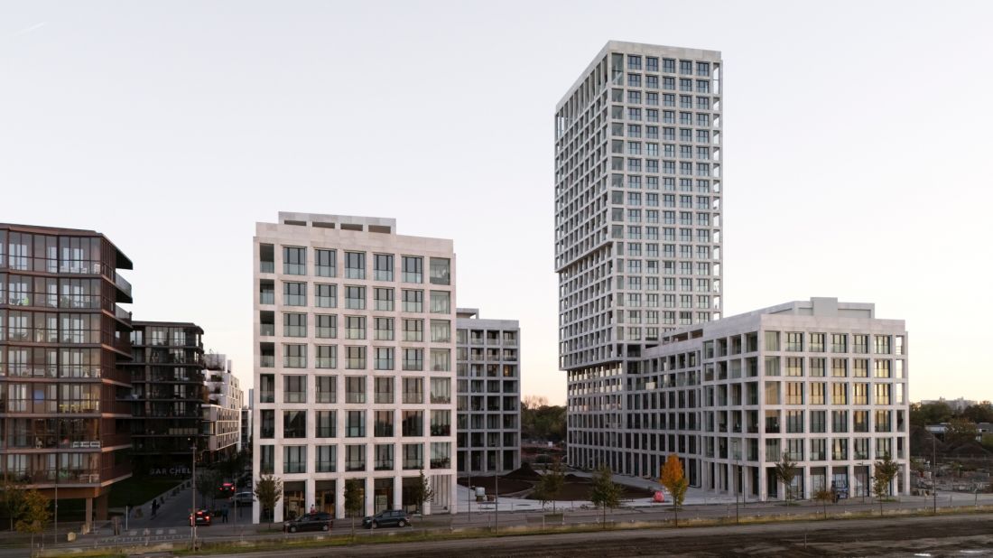 Kompleks mieszkalny Scheldehof w Nieuw Zuid, w Antwerpii - kompleks składa się z dwóch budynków