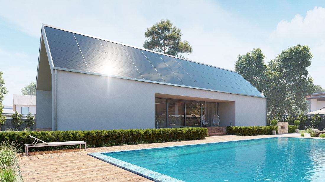 Zaawansowany technicznie dach solarny