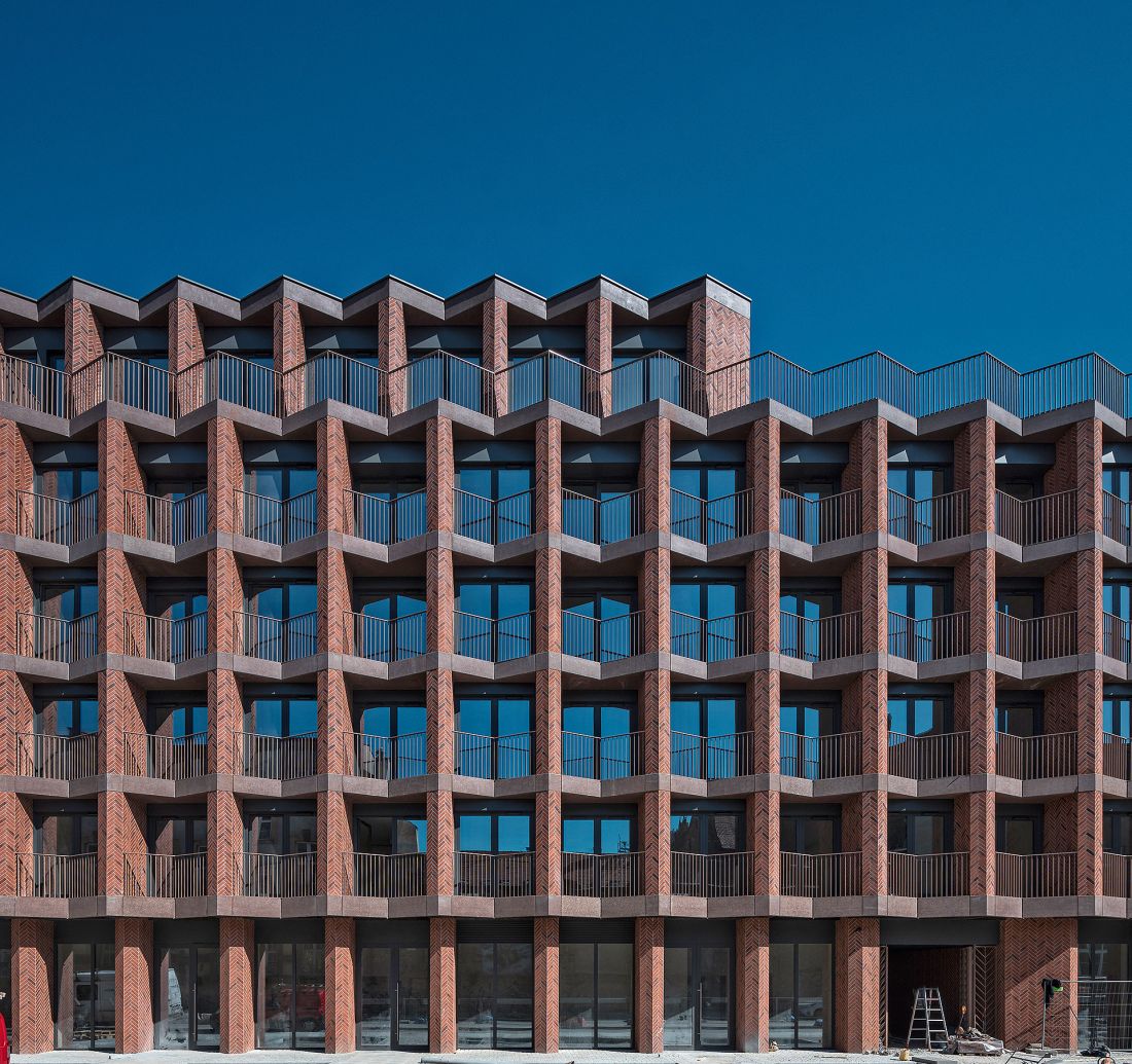 Płytka klinkierowa inwestycyjna Apartmenty Bernardyńska, Wrocław, projekt: Maćków Pracownia Projektowa, inwestor: Toscom Development, zdjęcie: Fotografia Architektury Maciej Lulko