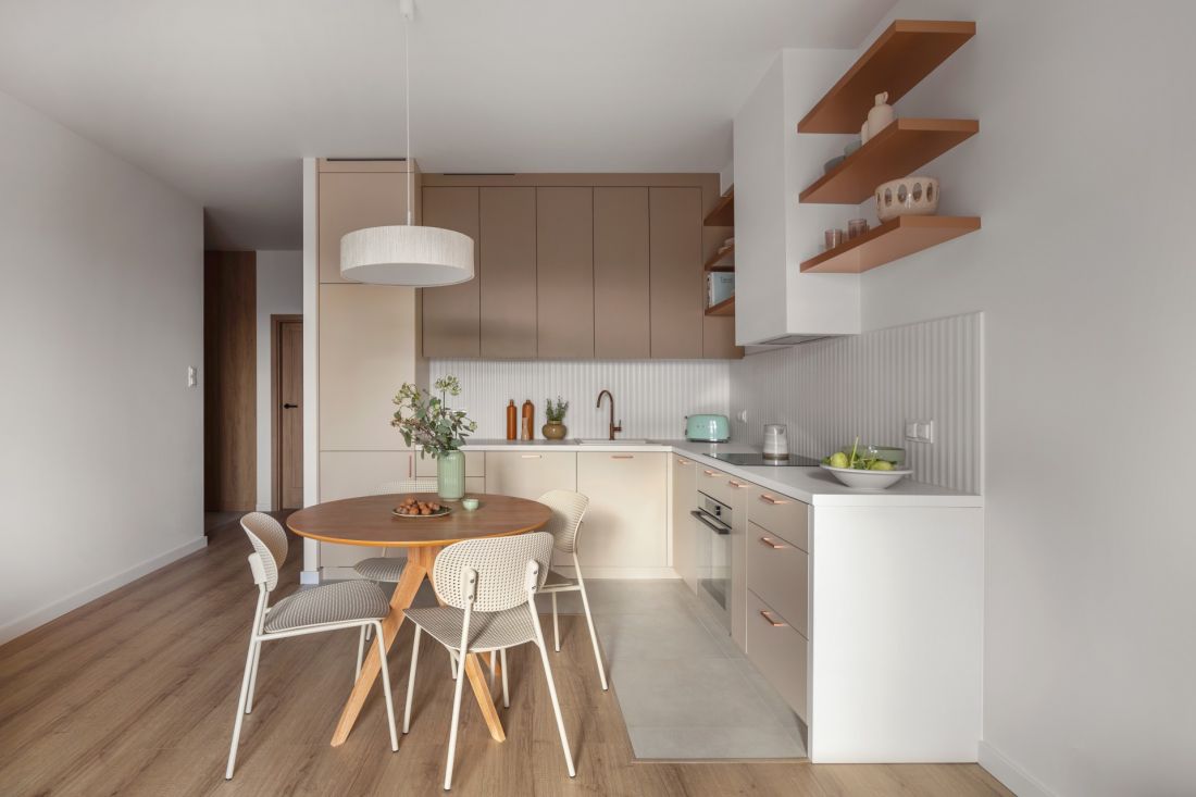 Zabudowa na wymiar została wykonana wedle projektu architektek