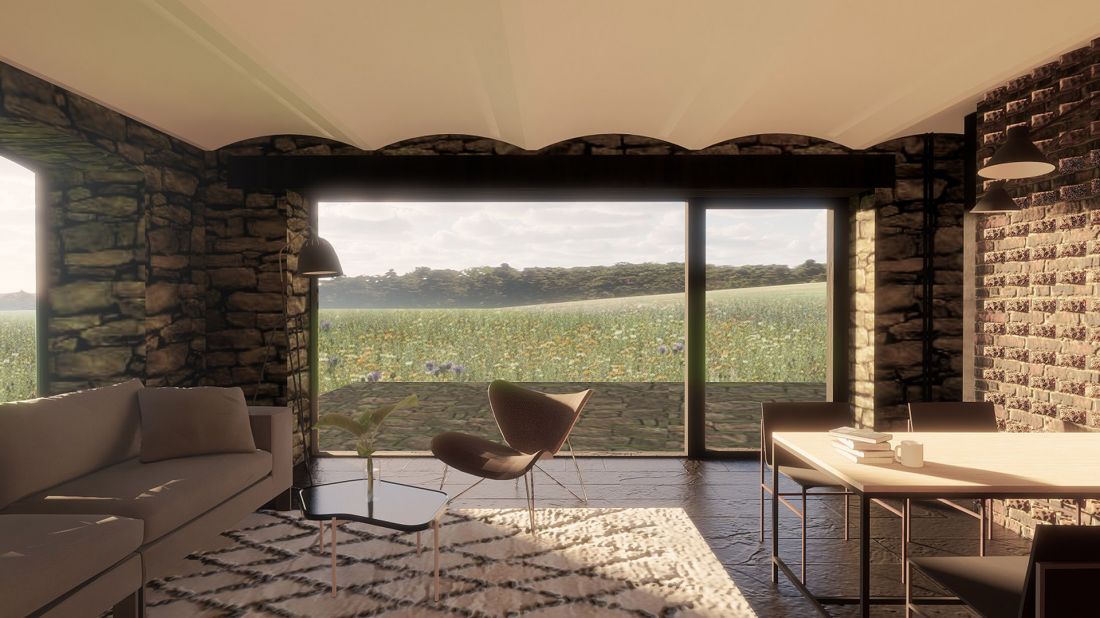 Wizualizacja wnętrz hotelu „W obłokach” w Komarnie ©PORT Architekci