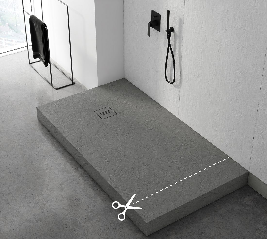 Nonlimits Grey Stone – brodzik zintegrowany z podstawą w technologii Stabilsound Plus®