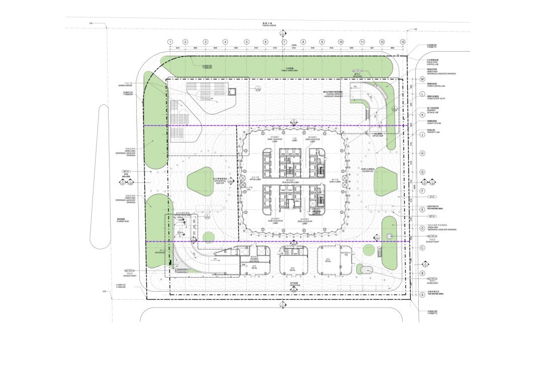 Wieżowiec Star River Headquarters w chińskim Kantonie (Guangzhou) - plan działki, na której znajduje się główna siedziba firmy