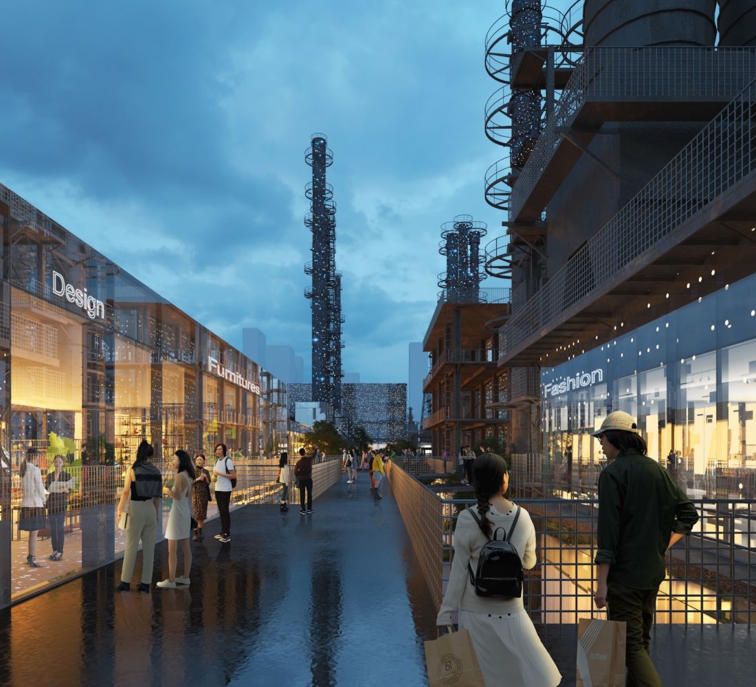Modernizacja parku po byłej fabryce rafinerii ropy naftowej w Hangzhou