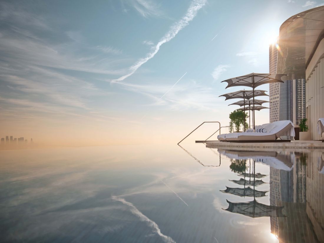 Hotel „The Lana” oraz budynek mieszkaniowy „The Lana Residences” w Dubaju - na dachu kompleksu znajduje się basen 