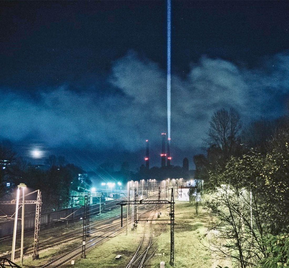 „Latarnia Bytom” (instalacja świetlno-dźwiękowa na Elektrociepłowni Szombierki), Bytom, 2019