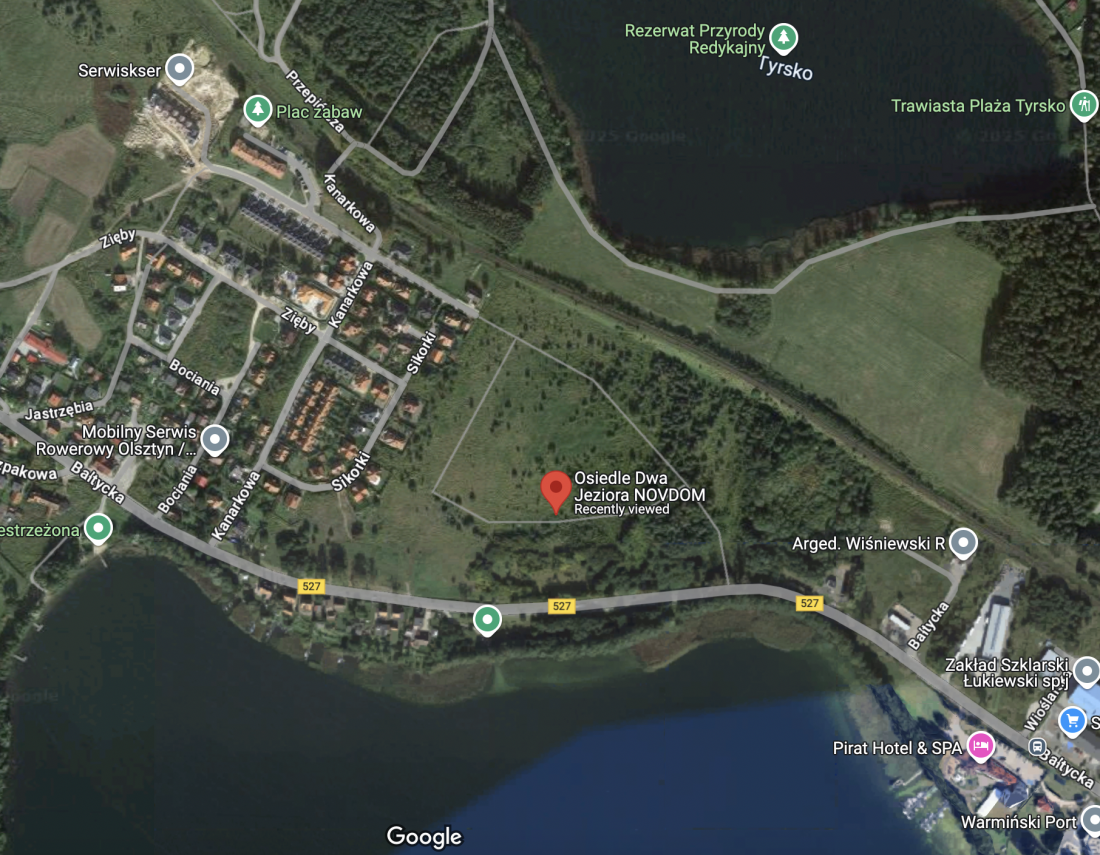 Olsztyn, lokalizacja osiedla widoczna na mapie satelitarnej
