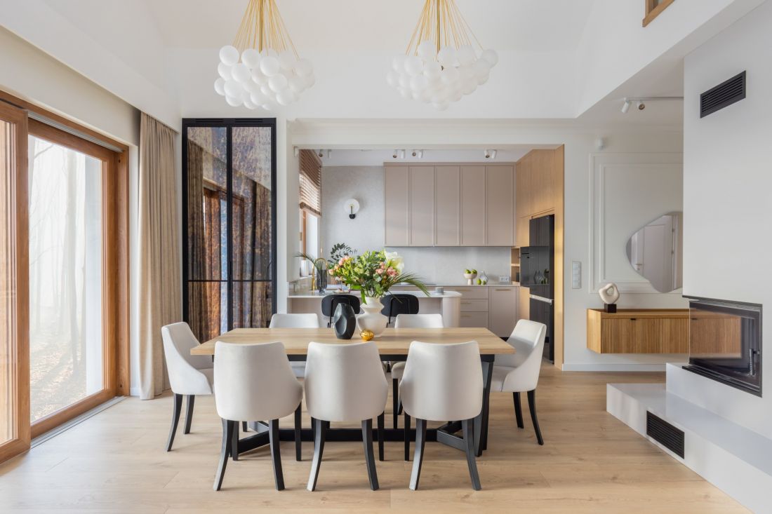 Family house in Mława with interiors in modern classic style