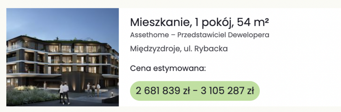 Screen ze strony rynekpierwotny.pl o inwestycji The Sea Resort