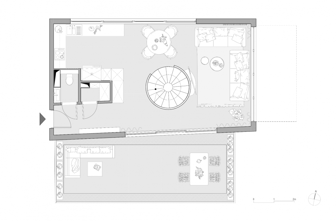Wnętrze apartamentu na osiedlu Baildomb w Katowicach - rzut parteru