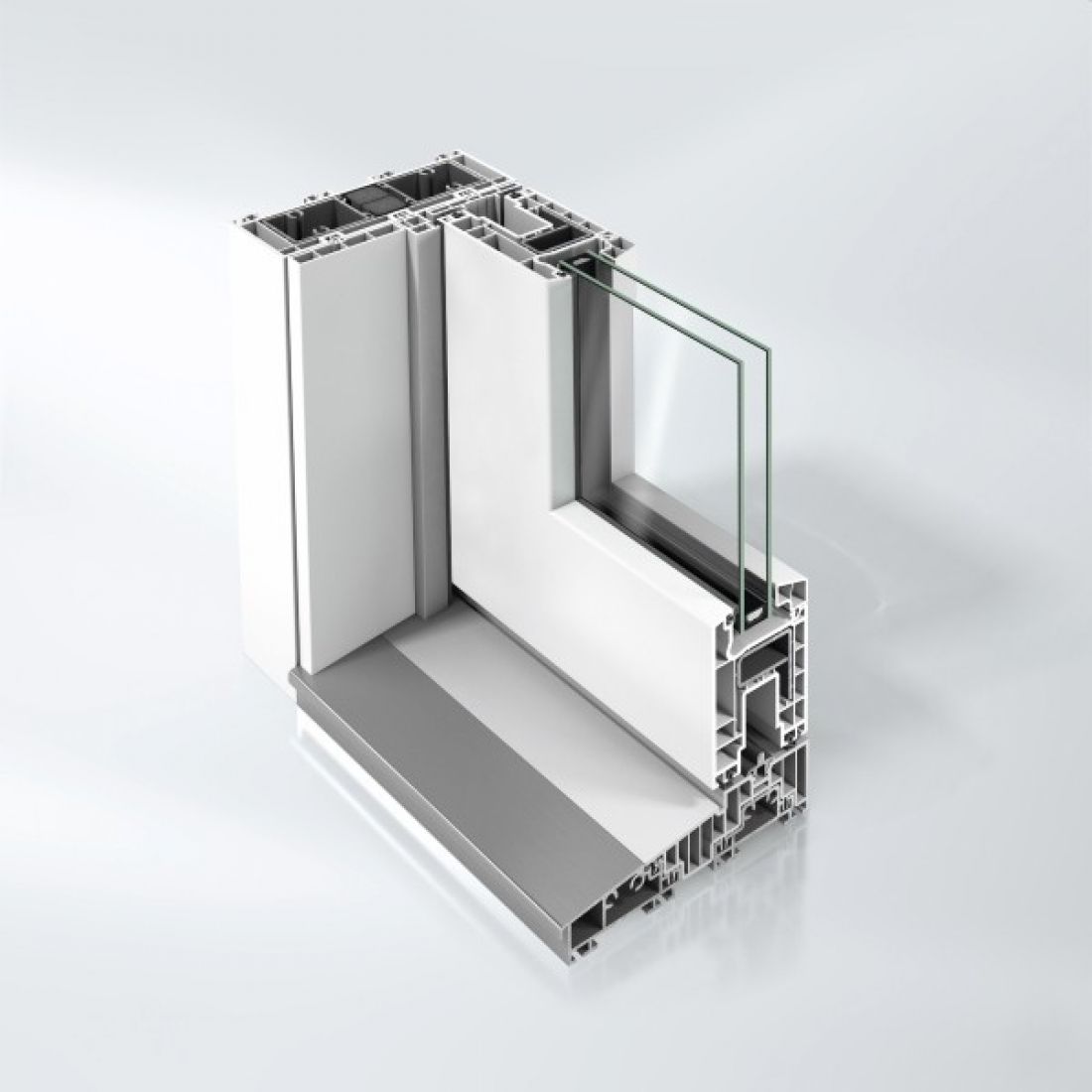 Przekrój drzwi Schüco easyslide pvc