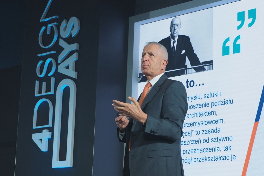 Henryk Kwapisz w trakcie prezentacji podczas Sustainable Construction Talks by Saint-Gobain