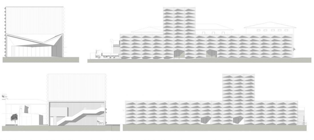 Teatro Borsoni, Brescia - rysunek elewacji 
