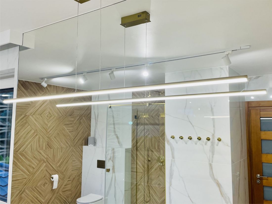 Nowoczesna złota lampa wisząca Led Line