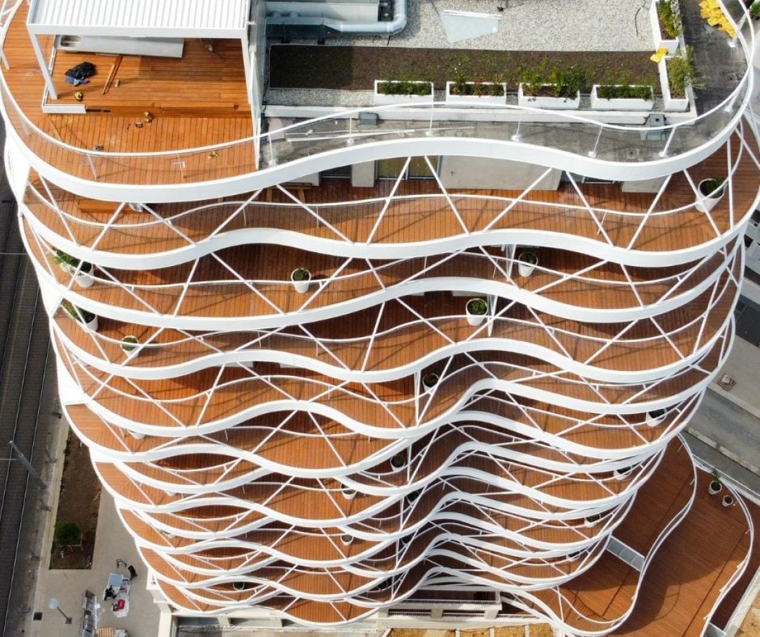 Montpellier, Francja (4000m2 ) Moso Bamboo N-durance (Atelier d-architevcture Brenac+Gonzalez&Associes)