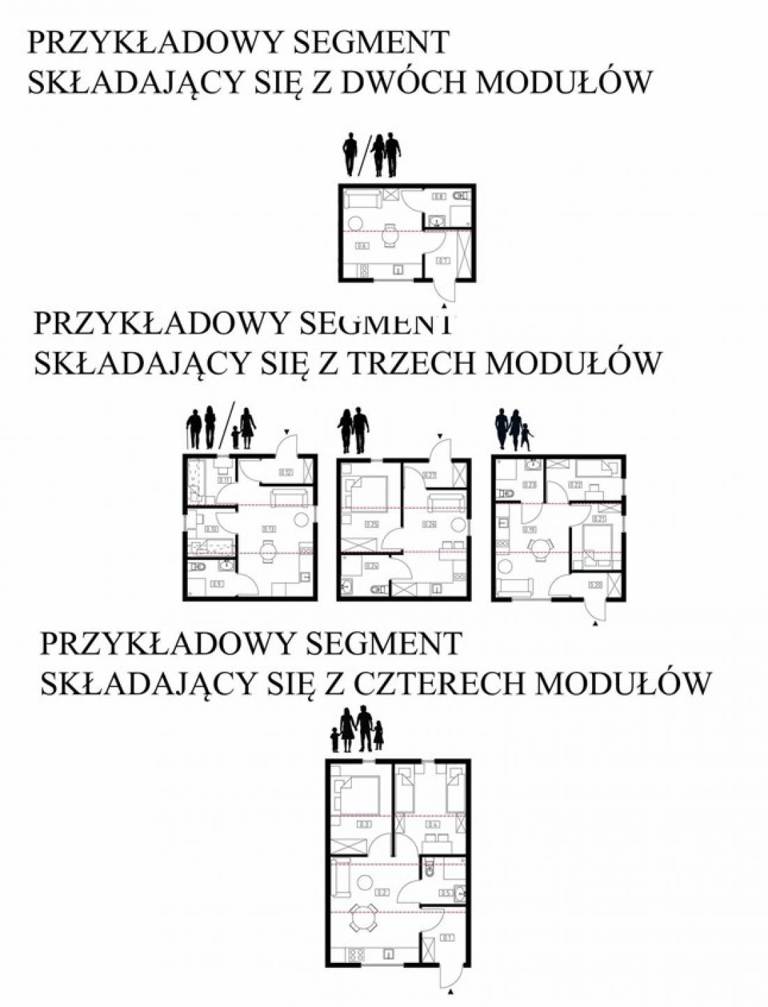 rzuty przykładowych segmentów