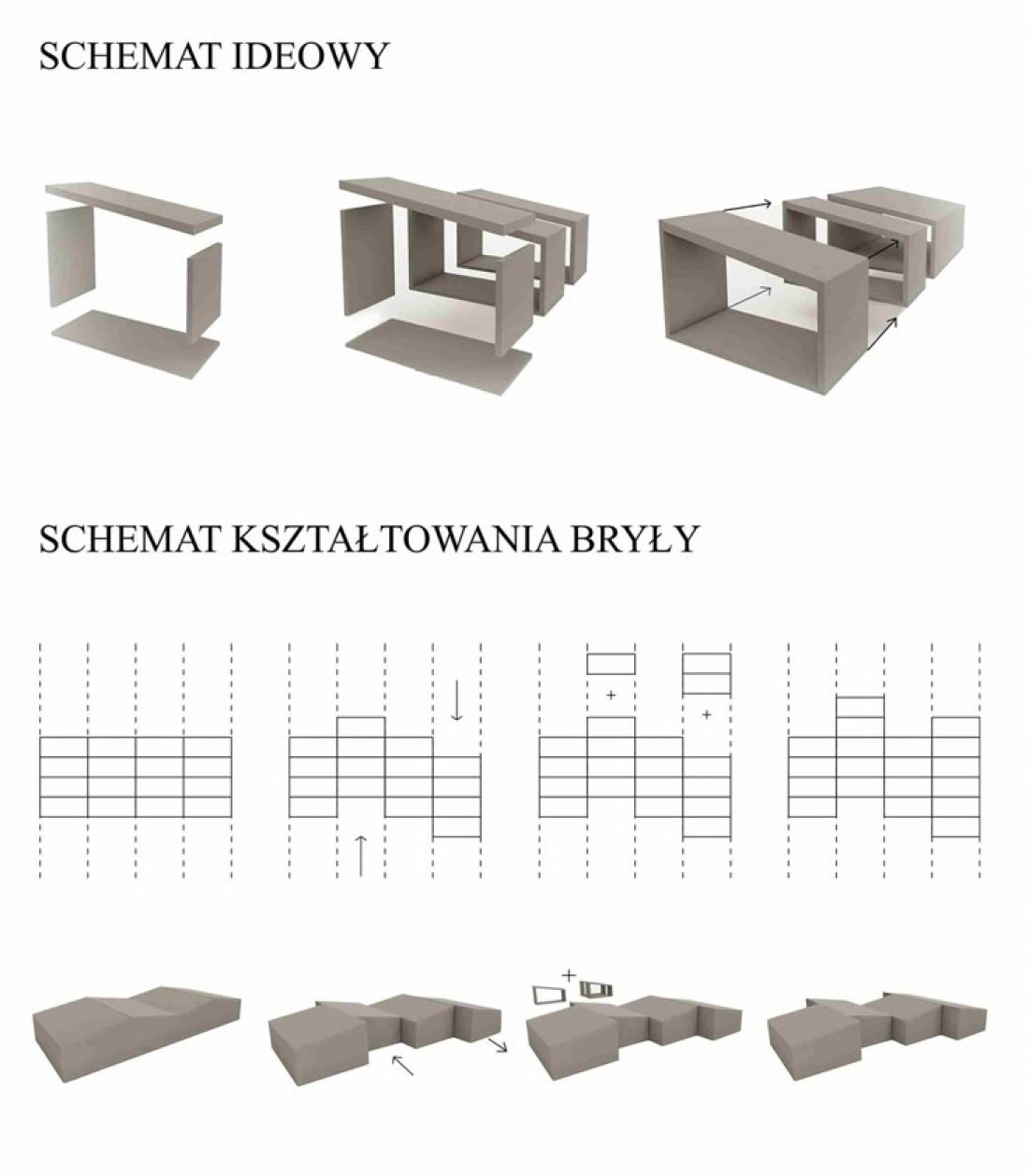 schemat ideowy i schemat kształtowania bryły