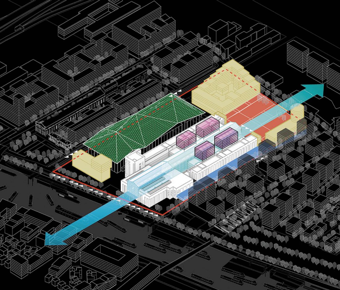 Cité du Cinéma — aksonometria