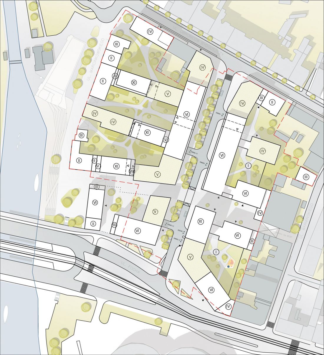 plan zagospodarowania terenu kwartału Nowy Port