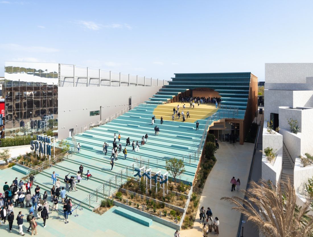 Pawilon Hiszpanii na Expo 2025 w Osace – widok z lotu ptaka 