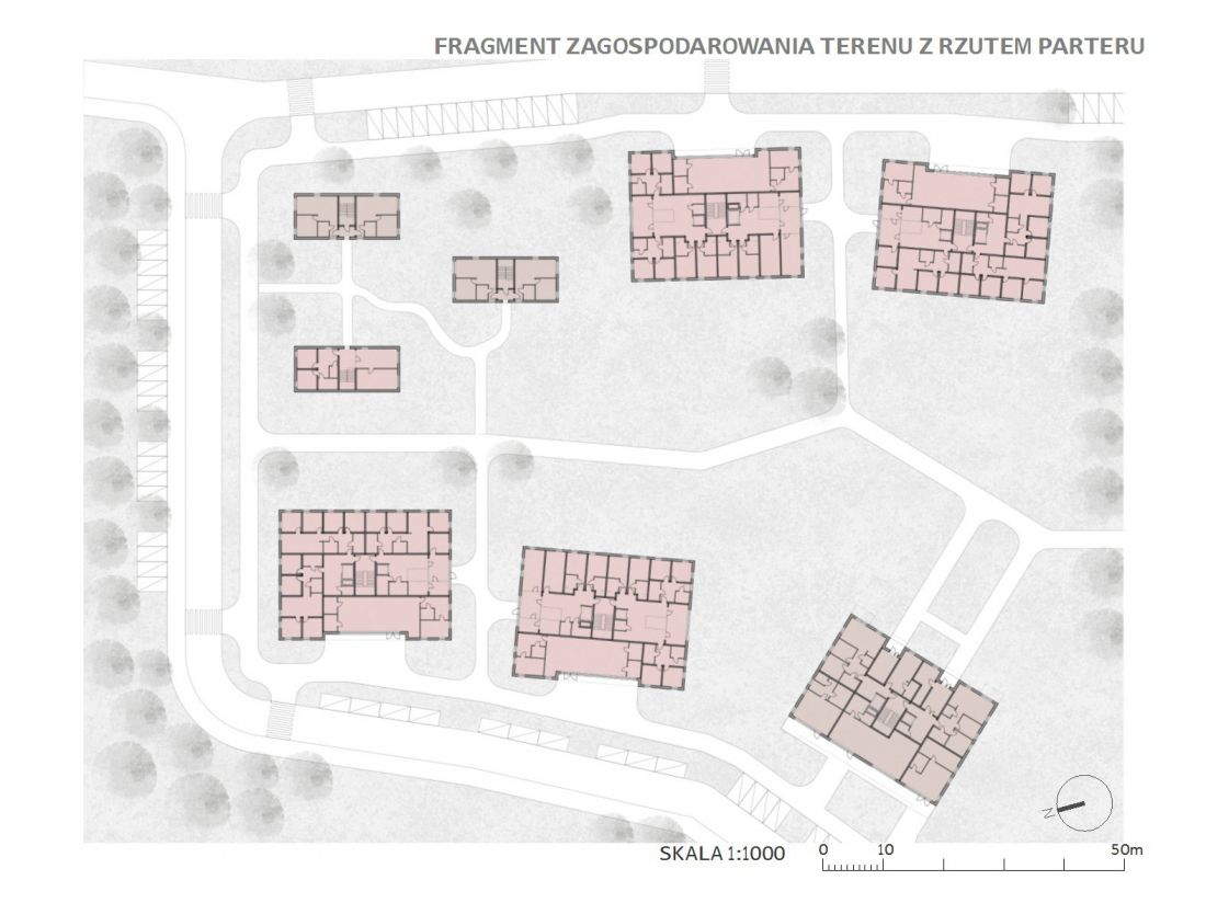 fragment zagospodarowania terenu z rzutem parteru