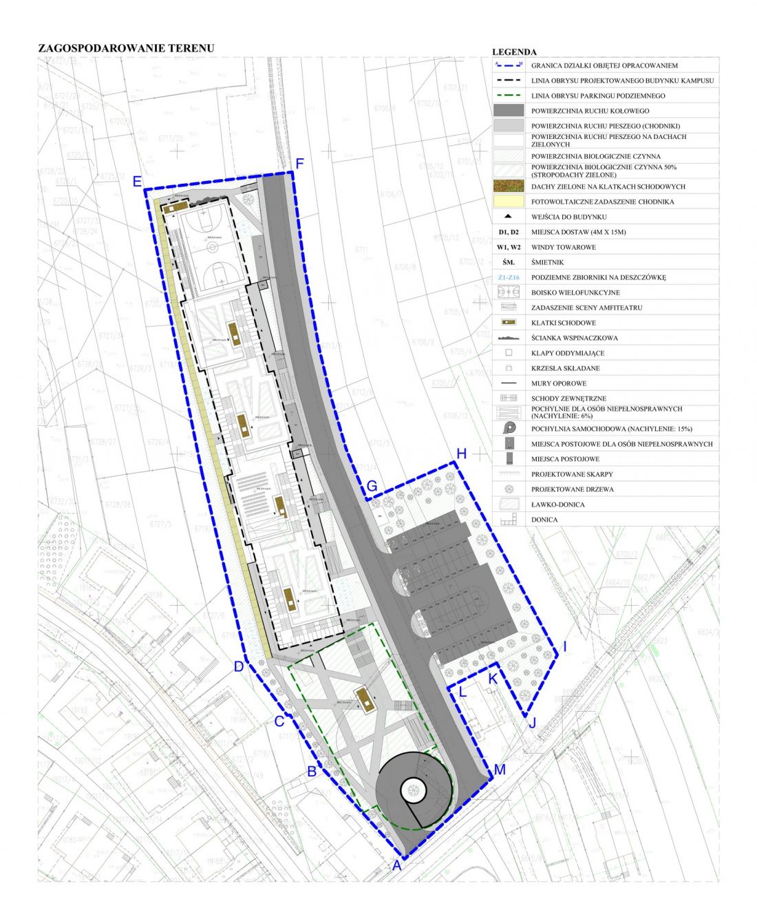 plan zagospodarowania terenu, skala 1.500
