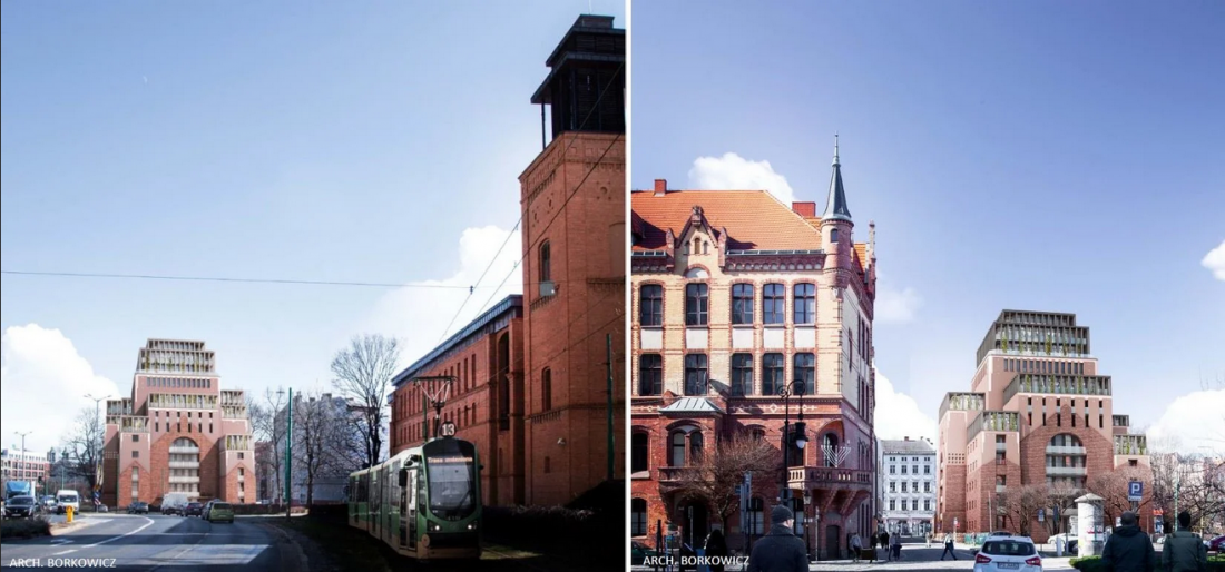koncepcja przebudowy dawnej synagogi w Poznaniu, proj. Przemysław i Iwo Borkowicz