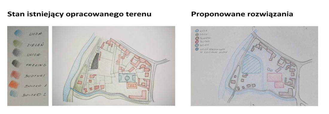 stan istniejący i proponowane rozwiązania - szkice
