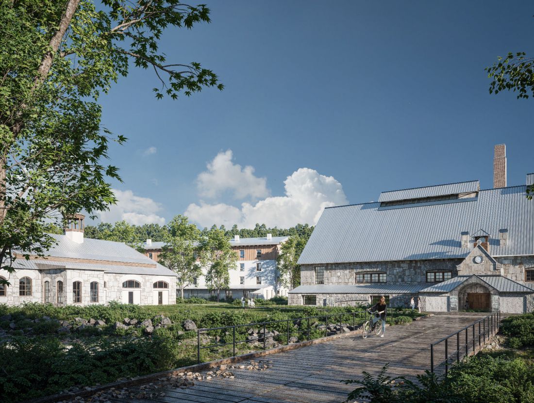 w budynku po lewej powstać ma muzeum, a po prawej - przestrzeń konferencyjna